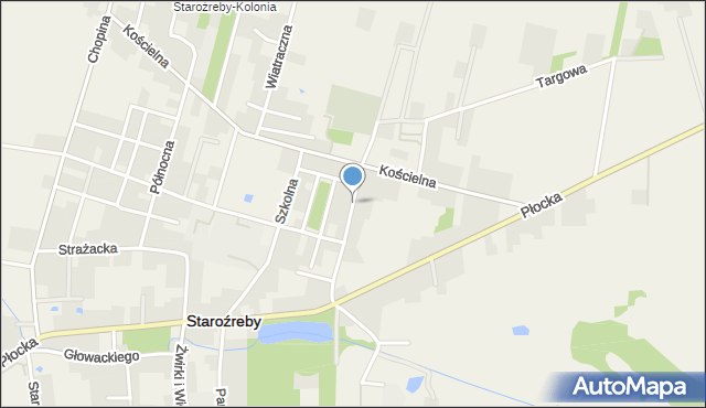 Staroźreby, Wieczorka, mapa Staroźreby