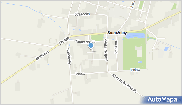 Staroźreby, Wiosenna, mapa Staroźreby