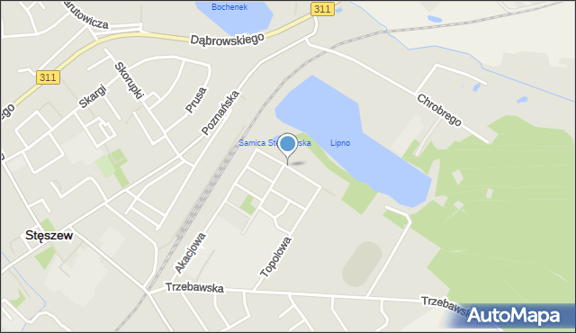 Stęszew, Wierzbowa, mapa Stęszew