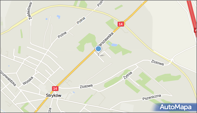 Stryków powiat zgierski, Witosa Wincentego, mapa Stryków powiat zgierski