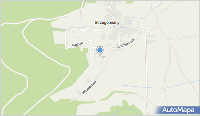 Strzegomiany, Widokowa, mapa Strzegomiany