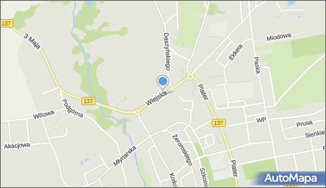 Sulęcin, Wiejska, mapa Sulęcin