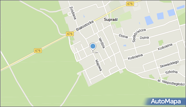 Supraśl, Wiewiórcza, mapa Supraśl