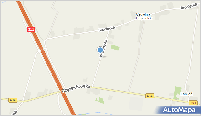 Świercze gmina Olesno, Wierzbowa, mapa Świercze gmina Olesno