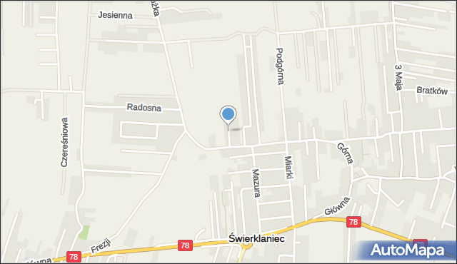 Świerklaniec, Widokowa, mapa Świerklaniec