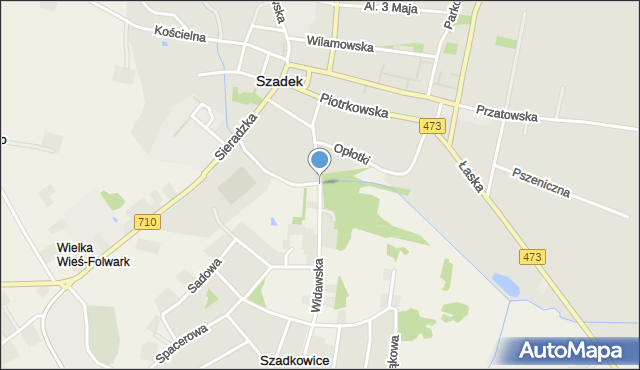 Szadkowice gmina Szadek, Widawska, mapa Szadkowice gmina Szadek