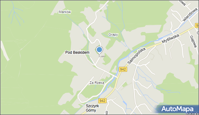 Szczyrk, Widokowa, mapa Szczyrk