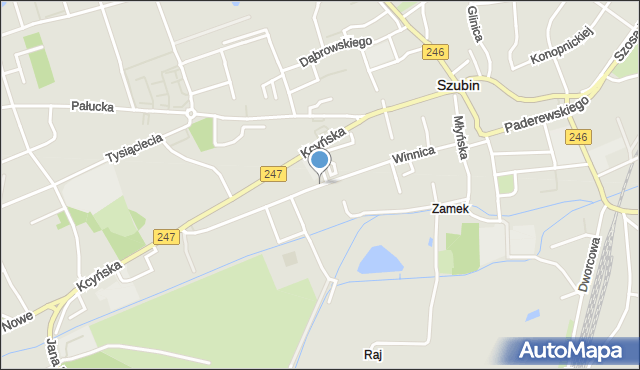 Szubin, Winnica, mapa Szubin