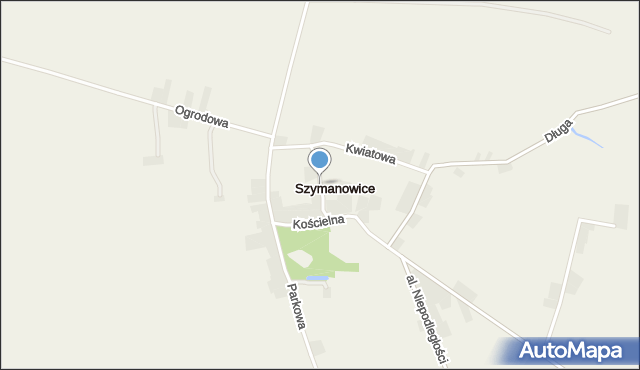 Szymanowice gmina Gizałki, Wierzbowa, mapa Szymanowice gmina Gizałki