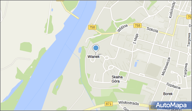 Tarnobrzeg, Wianek, mapa Tarnobrzegu