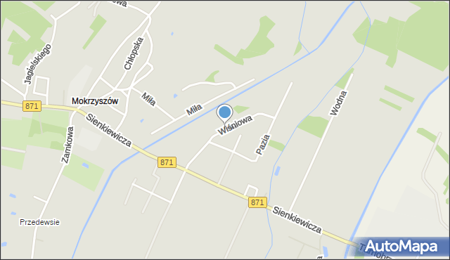 Tarnobrzeg, Wiśniowa, mapa Tarnobrzegu