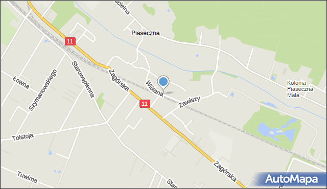 Tarnowskie Góry, Wiślana, mapa Tarnowskie Góry