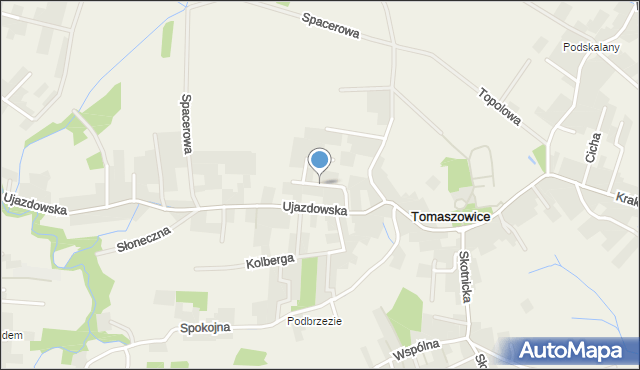 Tomaszowice gmina Wielka Wieś, Widokowa, mapa Tomaszowice gmina Wielka Wieś