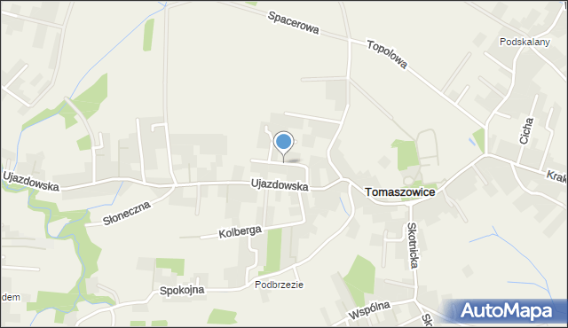 Tomaszowice gmina Wielka Wieś, Widokowa, mapa Tomaszowice gmina Wielka Wieś