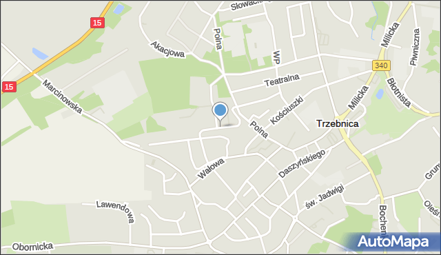 Trzebnica, Wiosenna, mapa Trzebnica