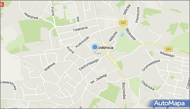 Trzebnica, Witosa Wincentego, mapa Trzebnica