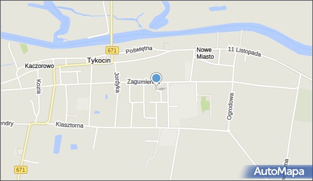 Tykocin, Wiesiołowskiego, mapa Tykocin