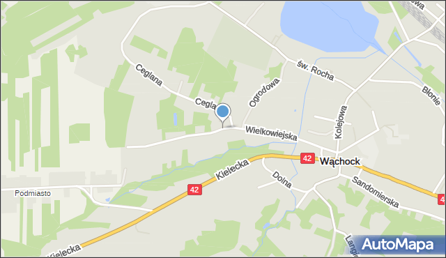 Wąchock, Wielkowiejska, mapa Wąchock