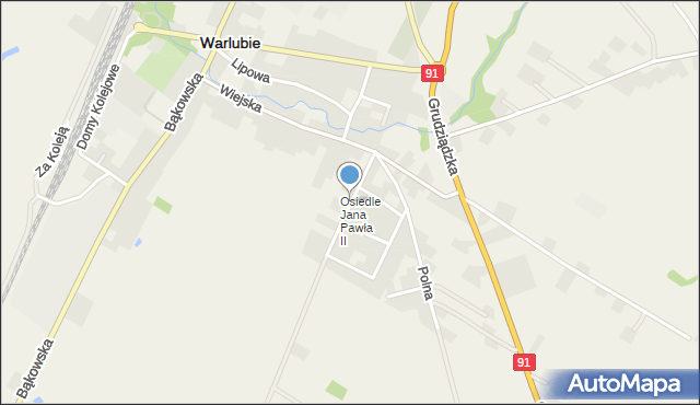 Warlubie, Witosa Wincentego, mapa Warlubie