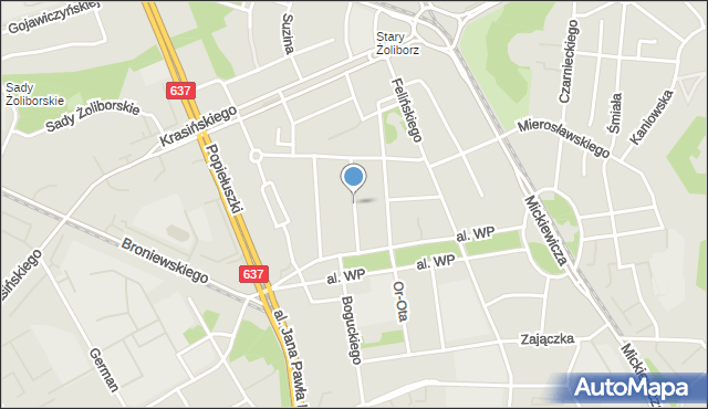 Warszawa, Wieniawskiego Henryka, mapa Warszawy