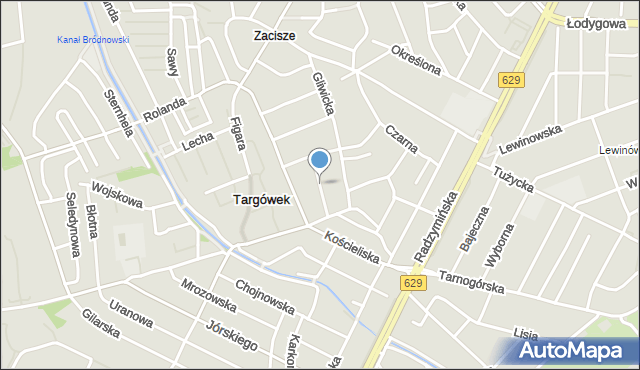 Warszawa, Wieczorowa, mapa Warszawy