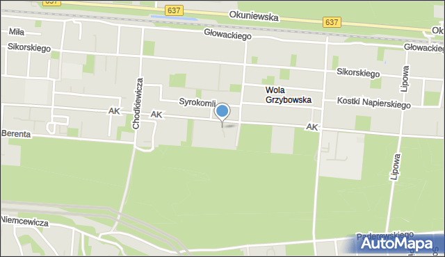 Warszawa, Wiosenna, mapa Warszawy