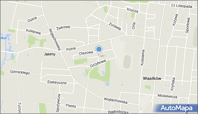 Wasilków, Wiśniowa, mapa Wasilków