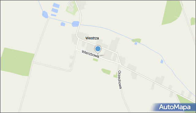 Westrza, Wierzbowa, mapa Westrza