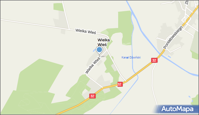 Wielka Wieś gmina Siedlec, Wielka Wieś, mapa Wielka Wieś gmina Siedlec