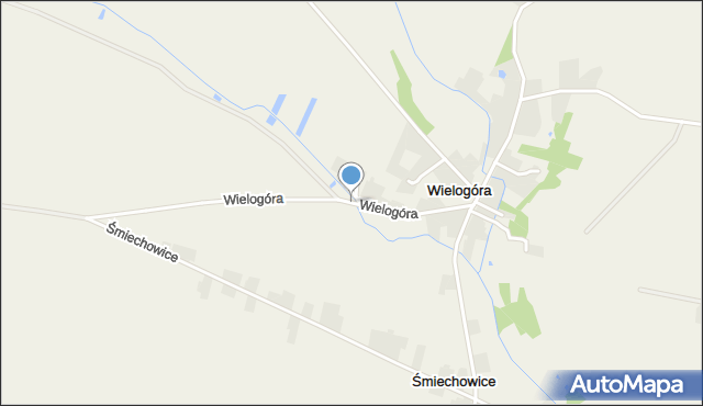 Wielogóra gmina Samborzec, Wielogóra, mapa Wielogóra gmina Samborzec