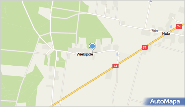 Wielopole gmina Bełchatów, Wielopole, mapa Wielopole gmina Bełchatów