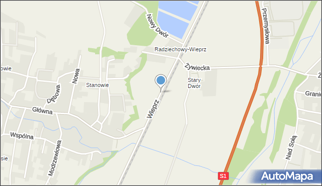 Wieprz gmina Radziechowy-Wieprz, Wieprz, mapa Wieprz gmina Radziechowy-Wieprz