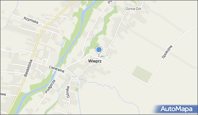 Wieprz powiat wadowicki, Wieprz, mapa Wieprz powiat wadowicki