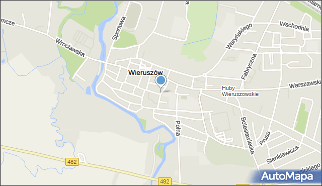 Wieruszów, Wierusza Klemensa, mapa Wieruszów