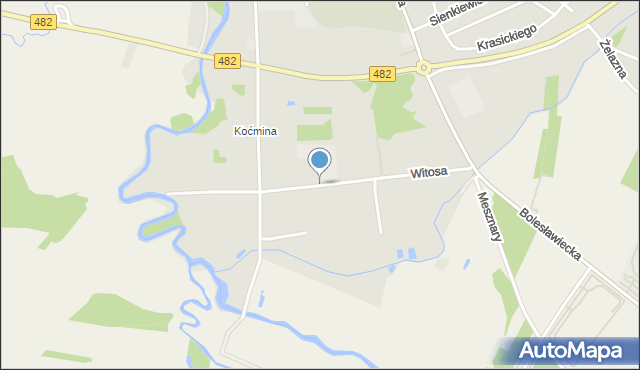 Wieruszów, Witosa Wincentego, mapa Wieruszów