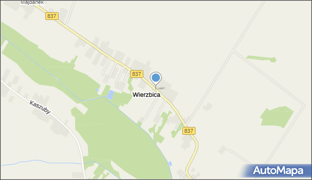 Wierzbica gmina Rudnik, Wierzbica, mapa Wierzbica gmina Rudnik