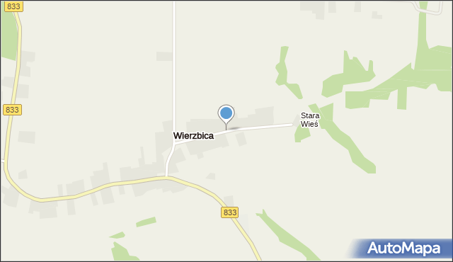 Wierzbica gmina Urzędów, Wierzbica, mapa Wierzbica gmina Urzędów