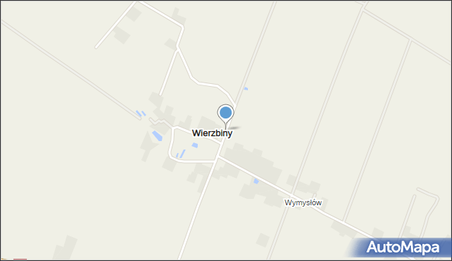 Wierzbiny gmina Obrazów, Wierzbiny, mapa Wierzbiny gmina Obrazów