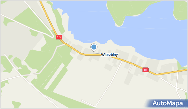 Wierzbiny gmina Orzysz, Wierzbiny, mapa Wierzbiny gmina Orzysz