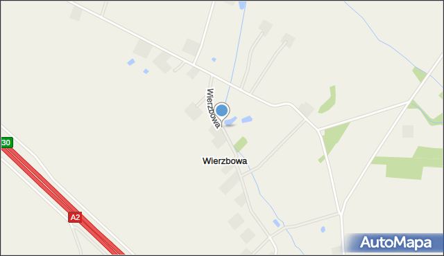 Wierzbowa gmina Wartkowice, Wierzbowa, mapa Wierzbowa gmina Wartkowice