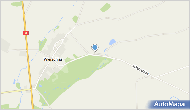 Wierzchlas gmina Mieszkowice, Wierzchlas, mapa Wierzchlas gmina Mieszkowice