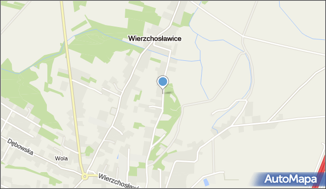 Wierzchosławice powiat tarnowski, Wierzchosławice, mapa Wierzchosławice powiat tarnowski