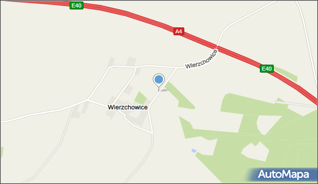 Wierzchowice gmina Wądroże Wielkie, Wierzchowice, mapa Wierzchowice gmina Wądroże Wielkie