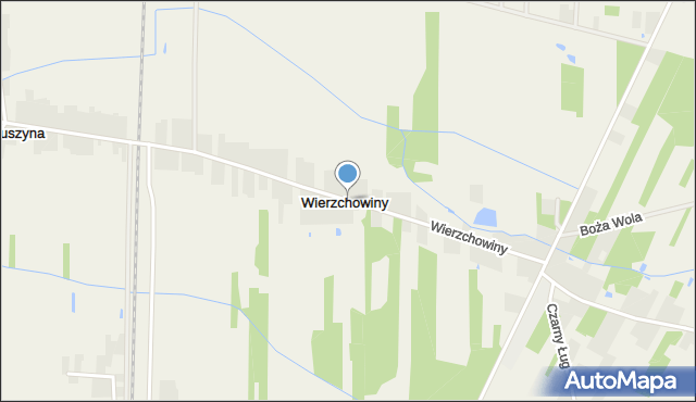 Wierzchowiny gmina Jedlińsk, Wierzchowiny, mapa Wierzchowiny gmina Jedlińsk