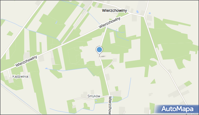 Wierzchowiny gmina Wadowice Górne, Wierzchowiny, mapa Wierzchowiny gmina Wadowice Górne