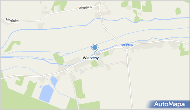 Wierzchy gmina Wołczyn, Wierzchy, mapa Wierzchy gmina Wołczyn