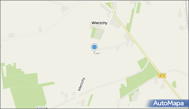 Wierzchy gmina Zadzim, Wierzchy, mapa Wierzchy gmina Zadzim