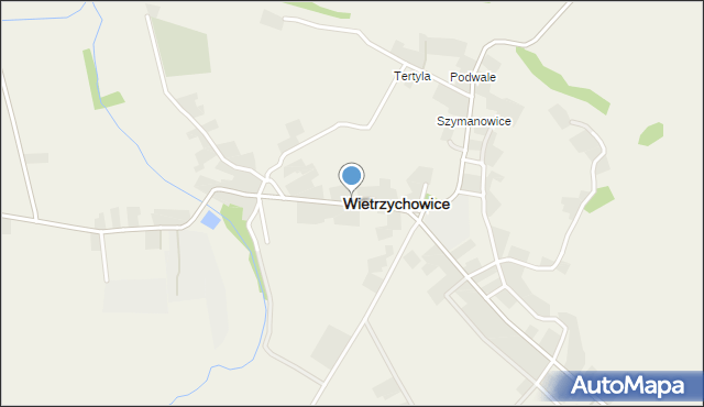Wietrzychowice powiat tarnowski, Wietrzychowice, mapa Wietrzychowice powiat tarnowski