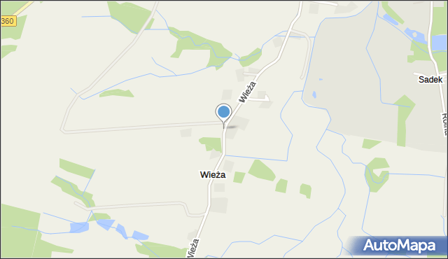 Wieża, Wieża, mapa Wieża