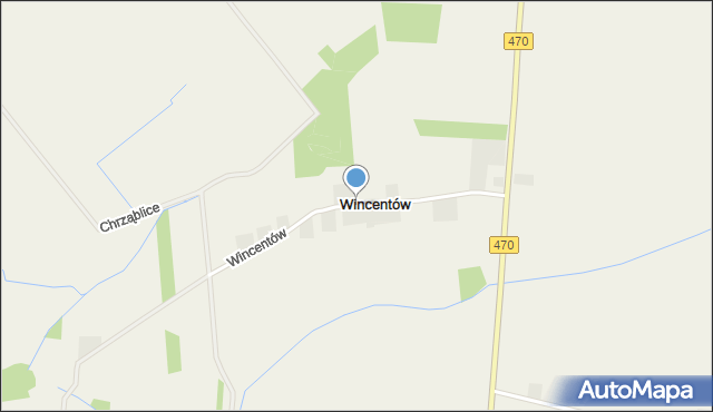Wincentów gmina Brudzew, Wincentów, mapa Wincentów gmina Brudzew